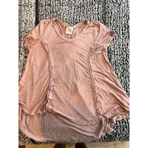 Women's Pink V Neck Knox Rose‎ Lace Back Shirt Size S